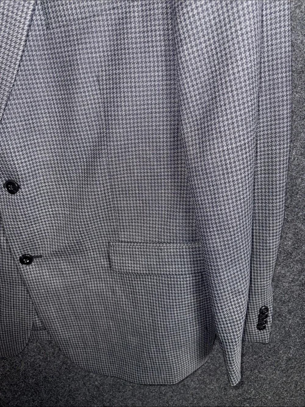 Michael Kors Mens Grey Houndstooth Wool Blend Sport Coat Blazer 48L